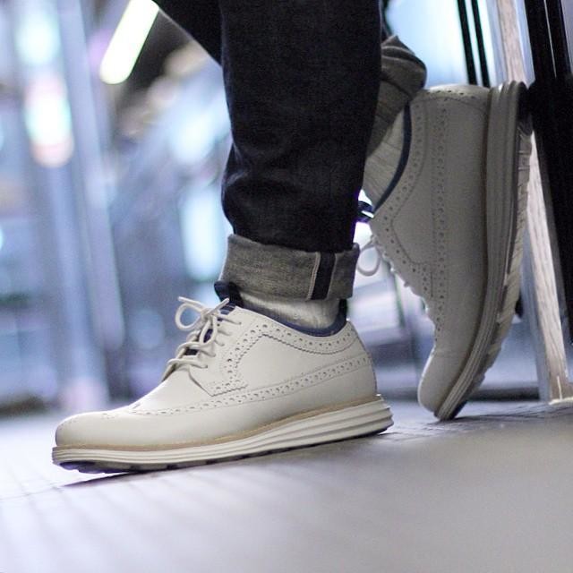 Very Goods | Cole Haan LunarGrand Neoprene Wingtip in Optic White