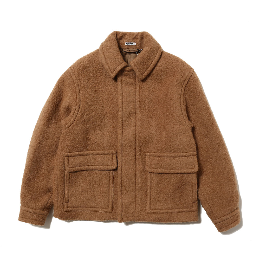 AURALEE BABY CAMEL BRUSHED MELTON BLOUS