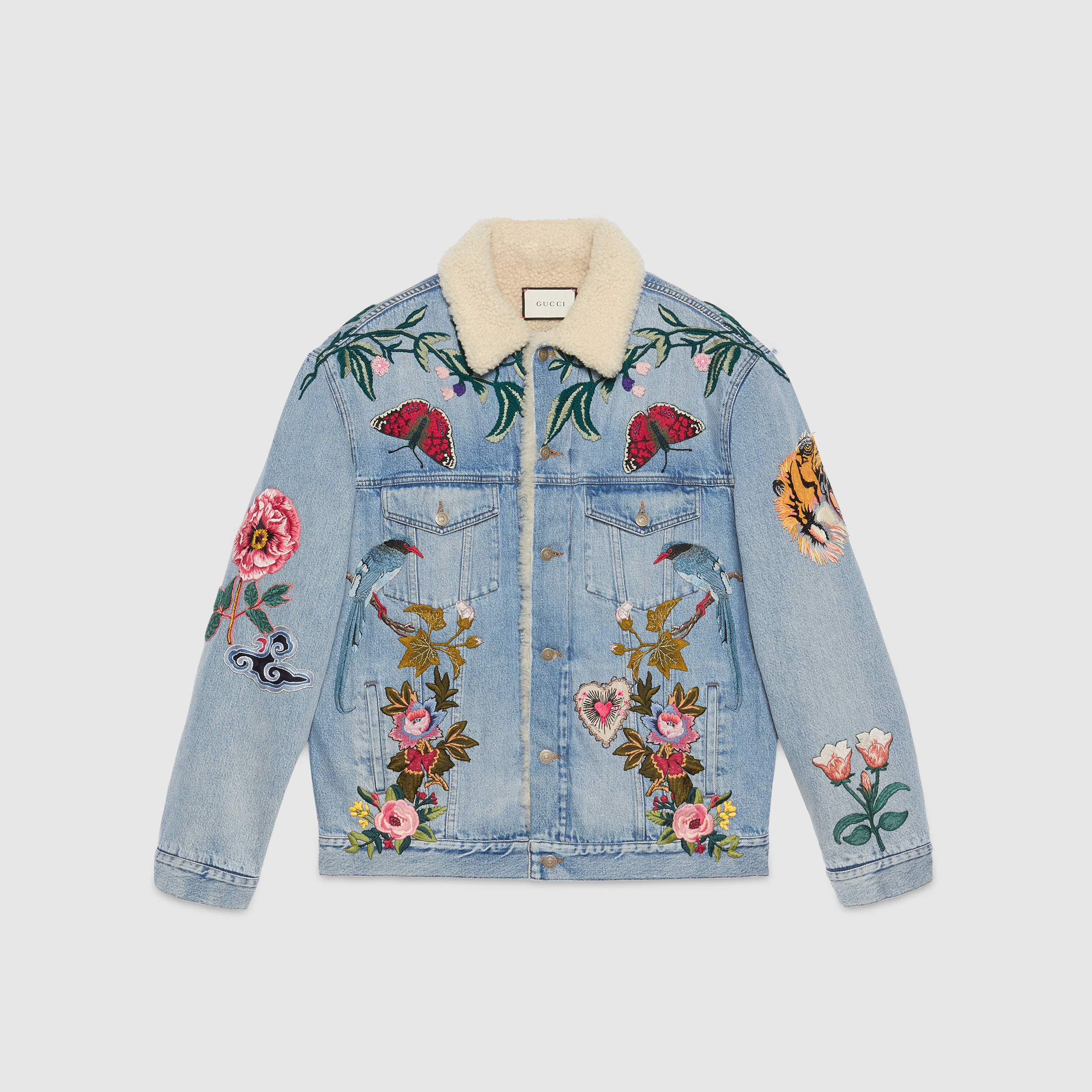 Very Goods | Gucci Men - Denim jacket with embroideries