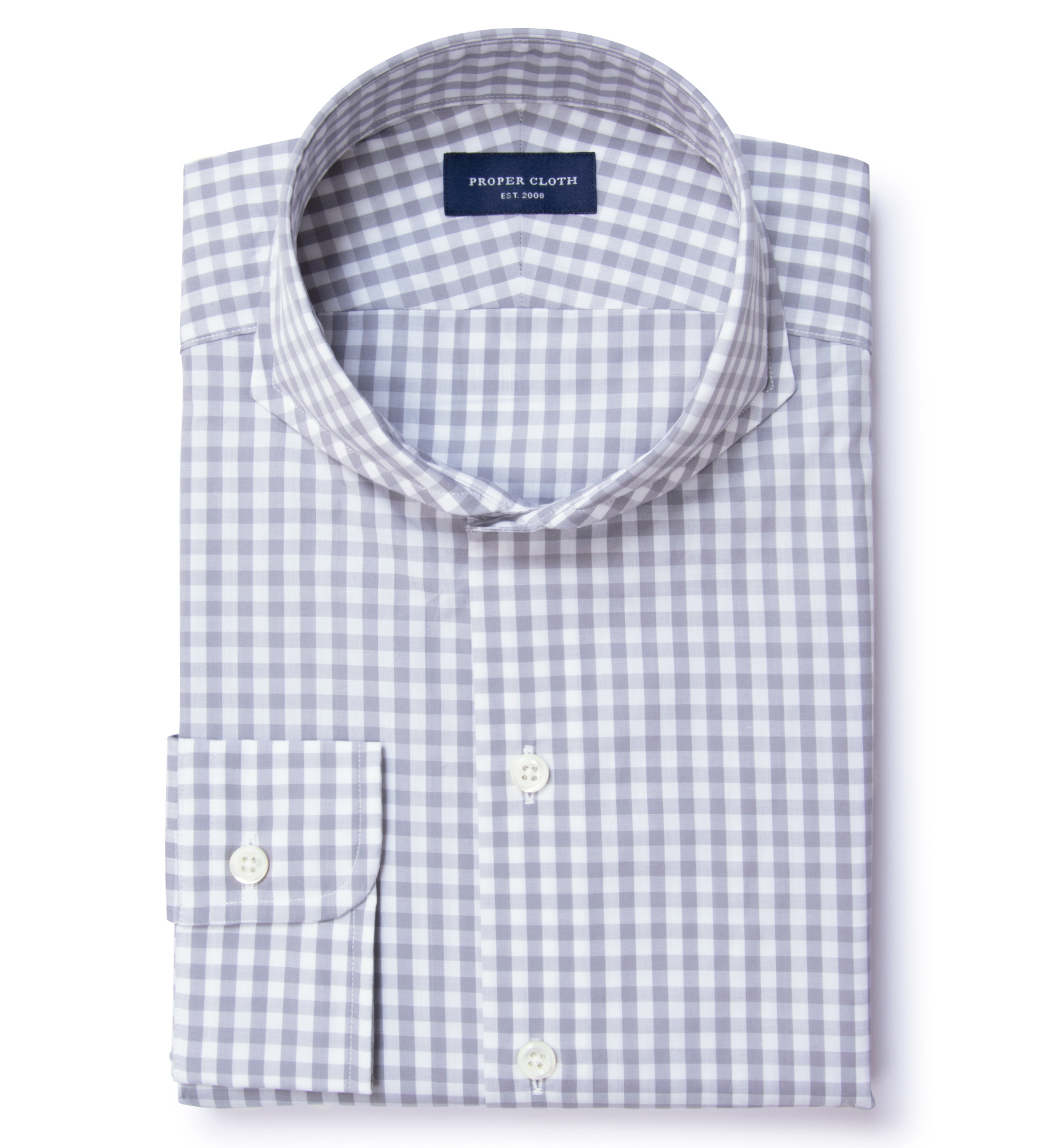 Very Goods | Canclini Grey 120s Gingham Tailor Made Shirt by Proper Cloth