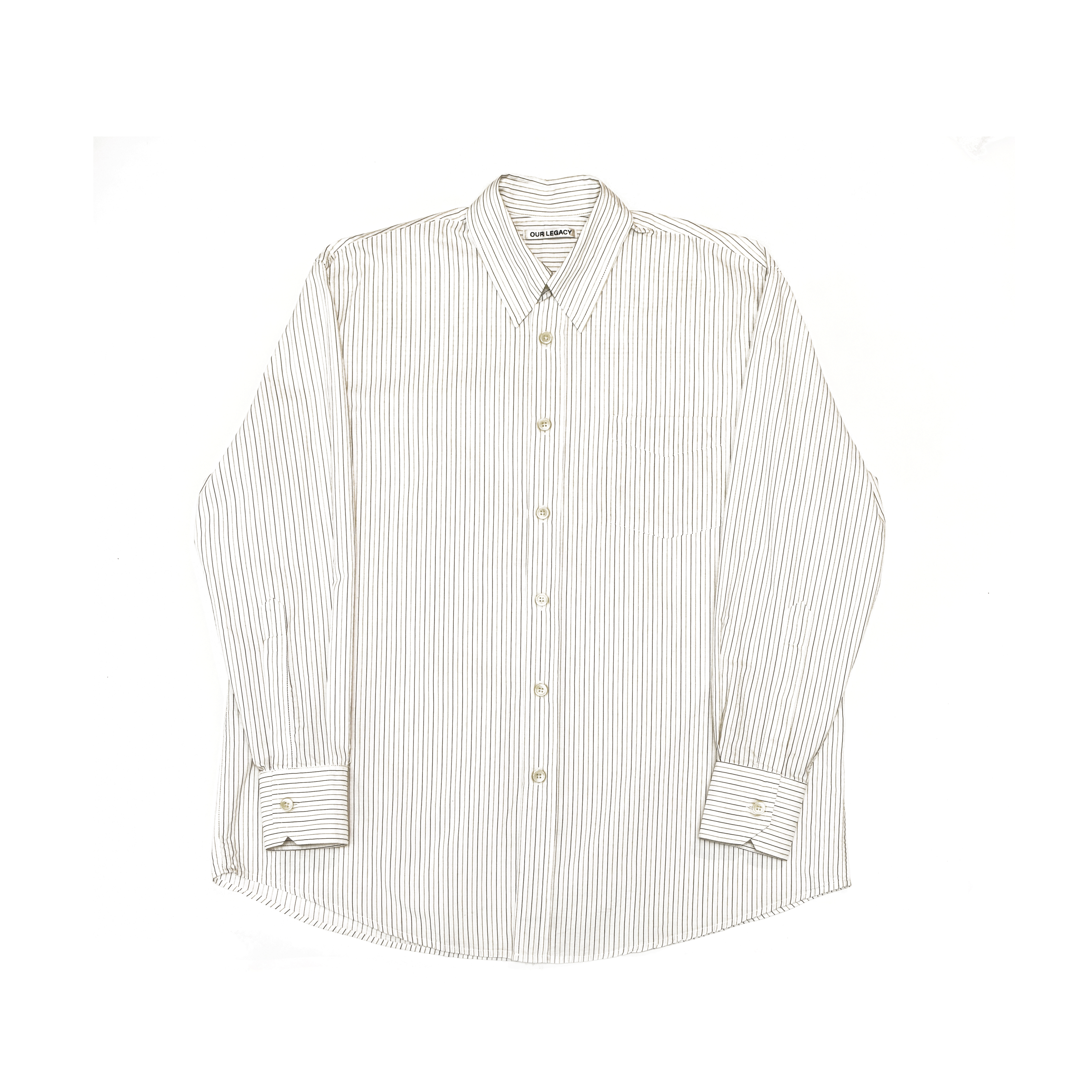 Very Goods | OUR LEGACY Less Borrowed Shirt Brown Stripe M2192-LBR 