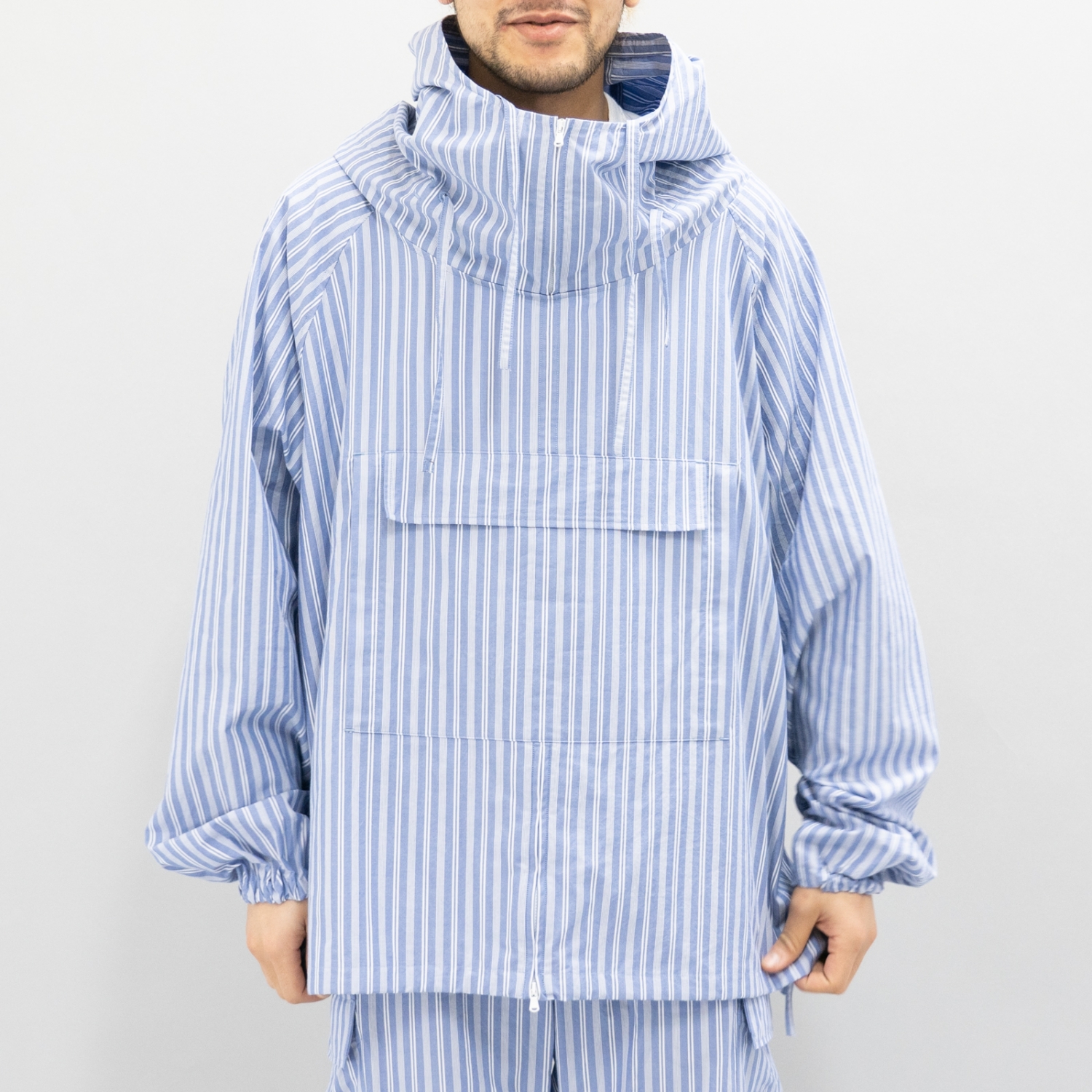 Very Goods | UNUSED * US1793 Stripe Pullover Jacket * Sax Stripe