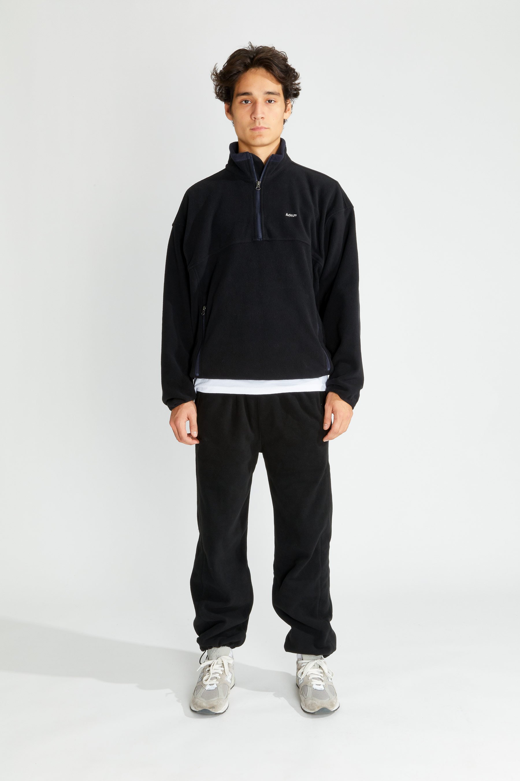 Very Goods | TW Fleece Popover Jacket - Black / Adsum