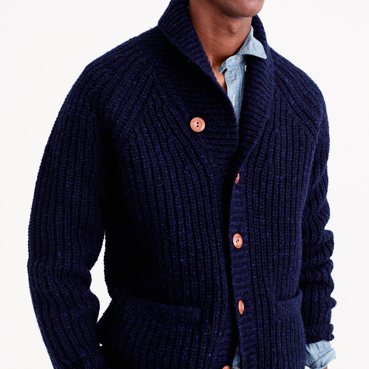 Very Goods | Shawl-Collar Cardigan In Donegal Wool : Men's Sweaters | J ...