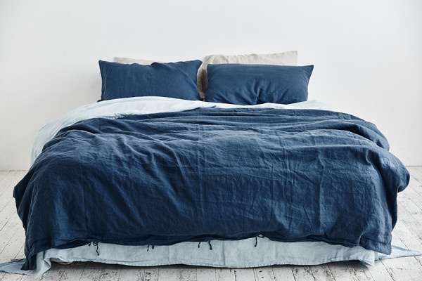 Very Goods 100 Linen Duvet Cover In Indigo In Bed Store