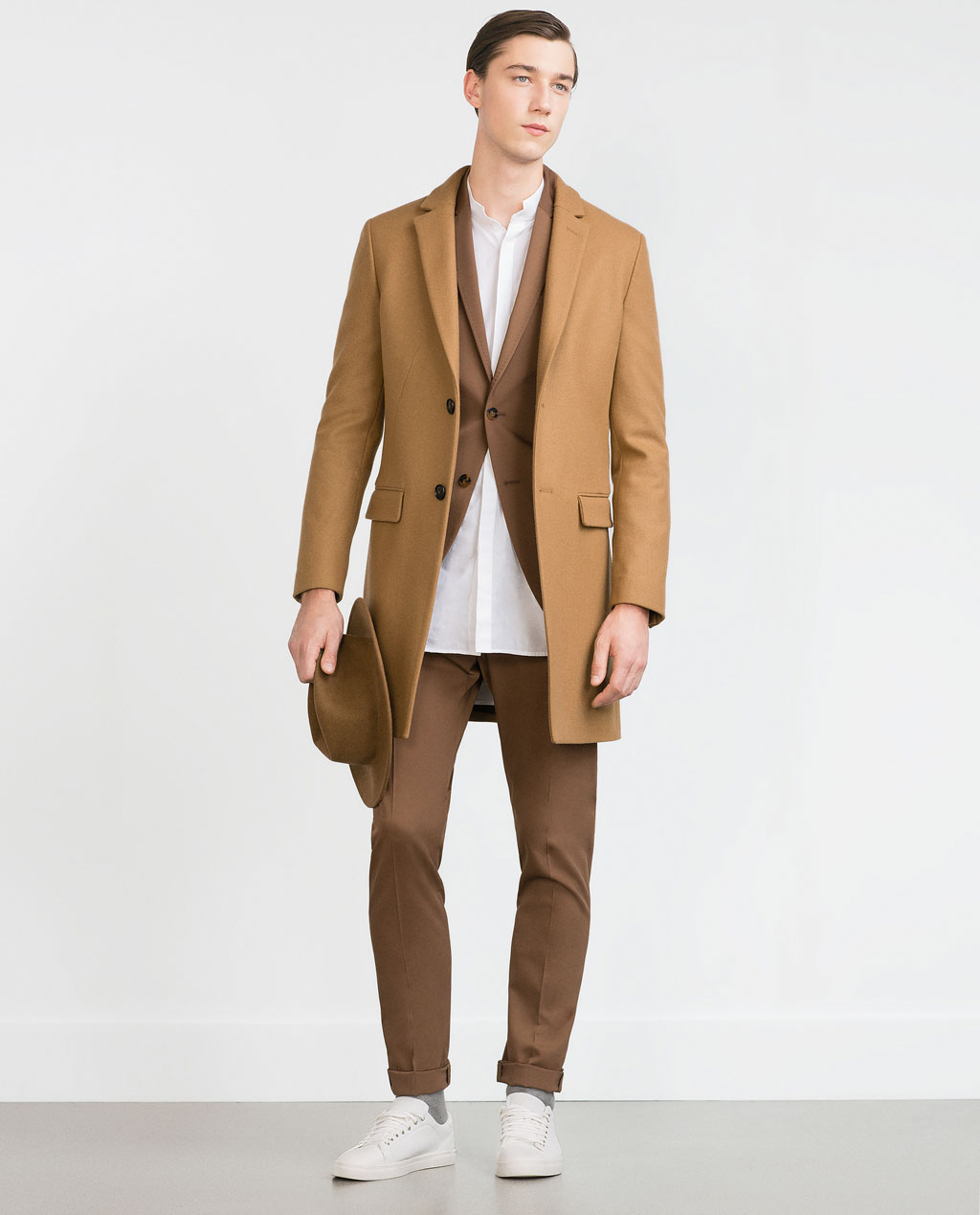 zara camel coat mens