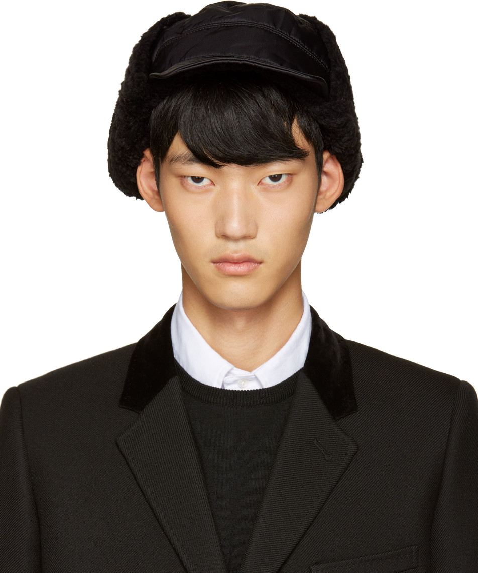 Very Goods | Junya Watanabe: Black Nylon Aviator Hat | SSENSE