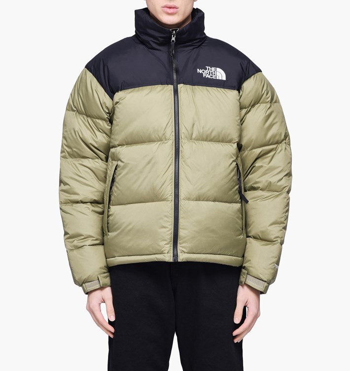 green north face nuptse jacket