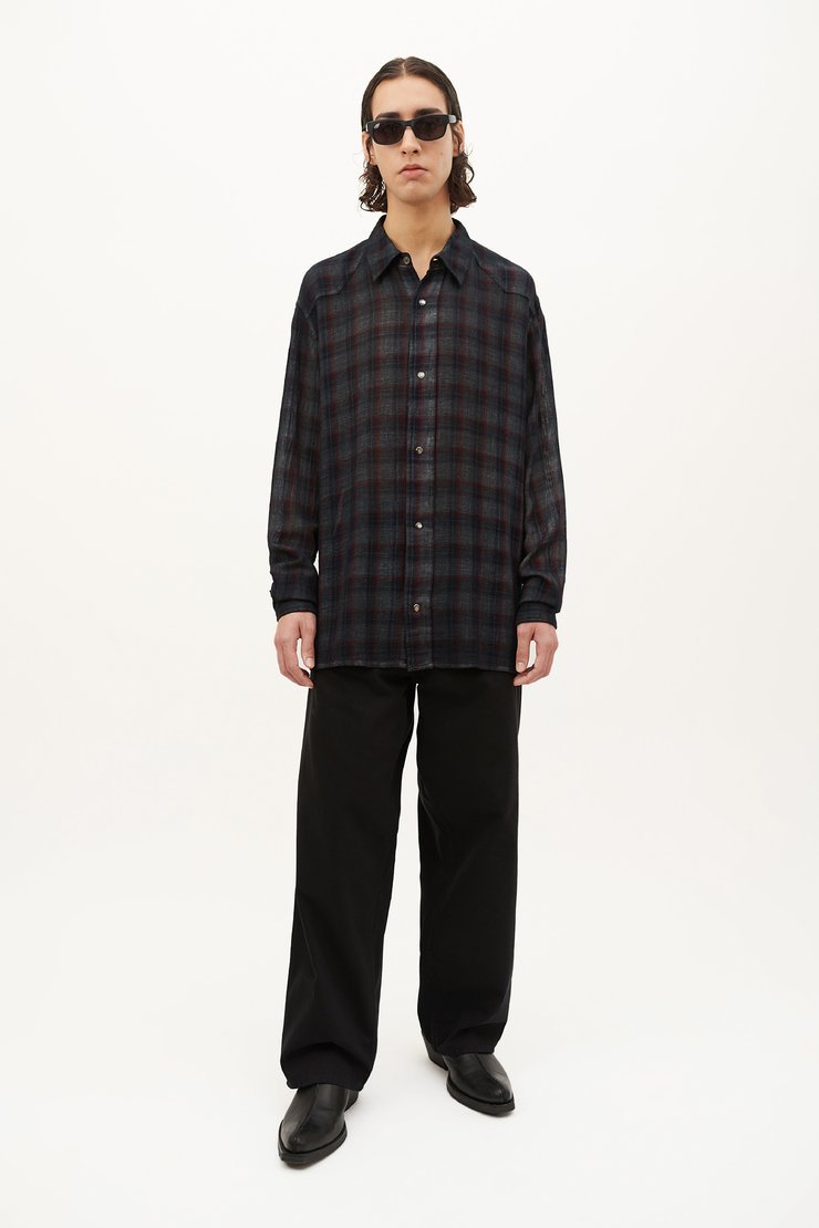 Very Goods | Fine Frontier Shirt Overdyed Red/Blue Net Check Very Goods | Fine Frontier Shirt Overdyed Red/Blue Net Check