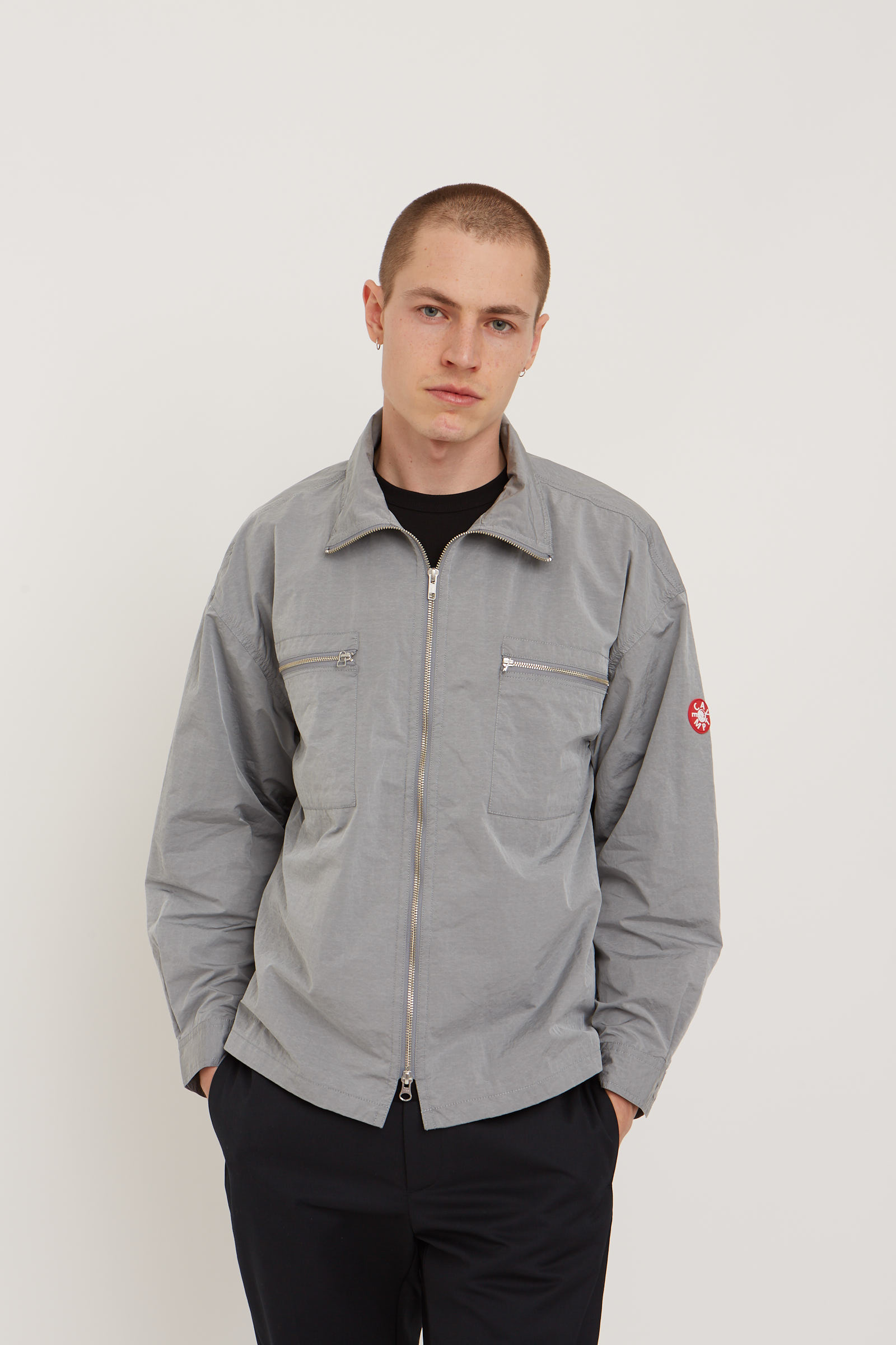 Very Goods Wood Wood Cav Empt Zip Shirt Jacket in Metallic Grey