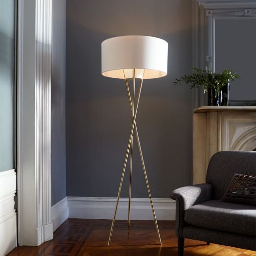 mid century tripod floor lamp