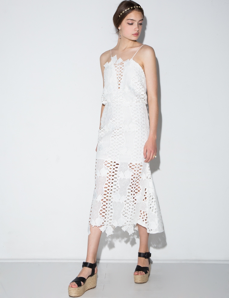 chinese dress ladies Ivory Lace Mini Dress main image 1