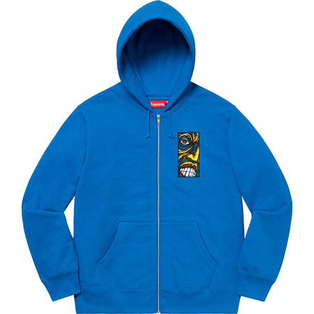 Very Goods | Supreme: Disturbed Zip Up Hooded Sweatshirt - Bright Blue