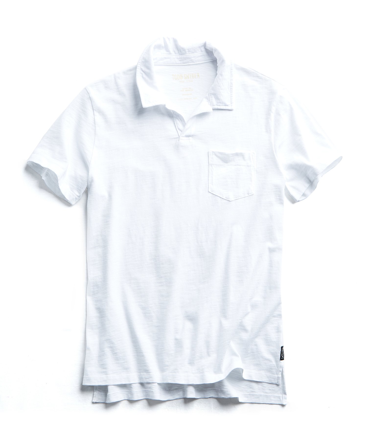 Very Goods | Made in L.A. Slub Jersey Montauk Polo in White - Todd Snyder