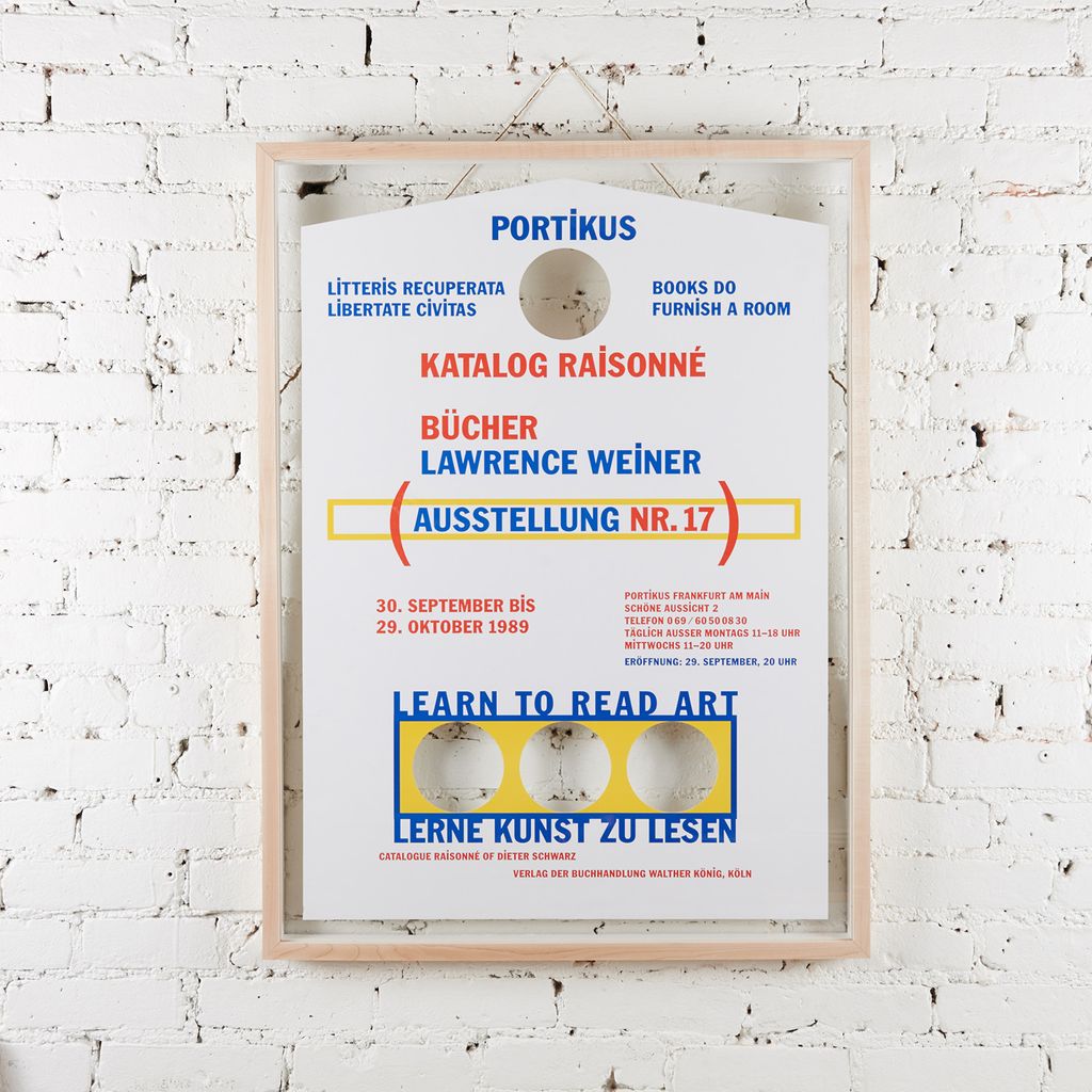 Very Goods | Lawrence Weiner Portikus Exhibition Poster, 1989