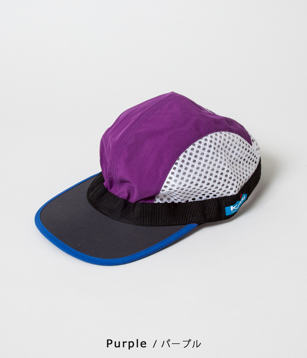 Very Goods Cal O Line キャルオーライン Kavu Cal O Line Strap Mesh Cap Black Sax Purple Navy Well Made