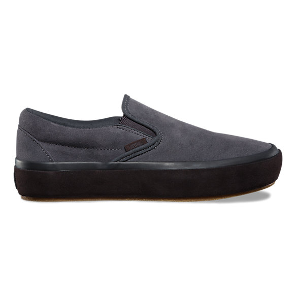 vans suede platform slip on