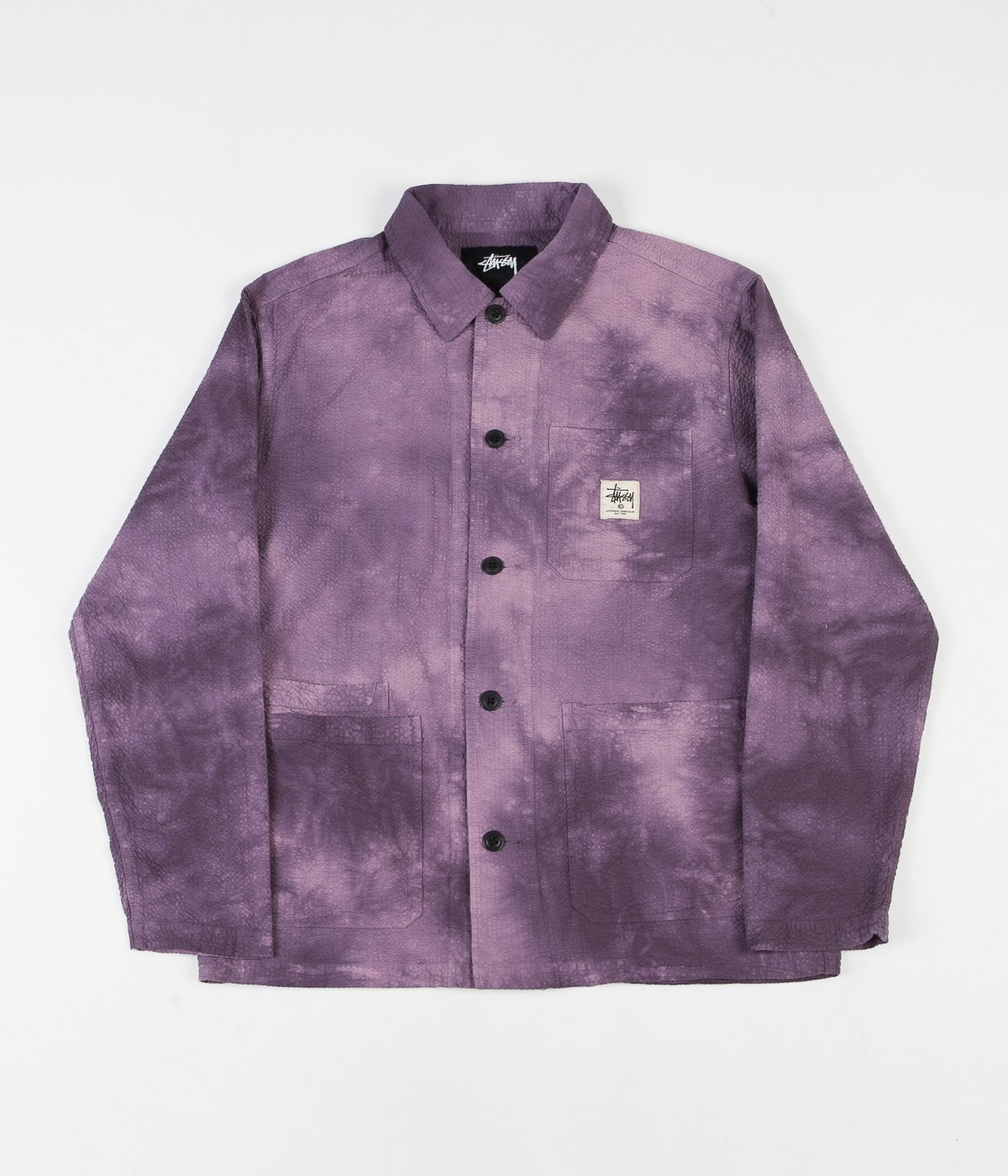 Very Goods | Stussy Overdyed Seersucker Chore Jacket - Purple