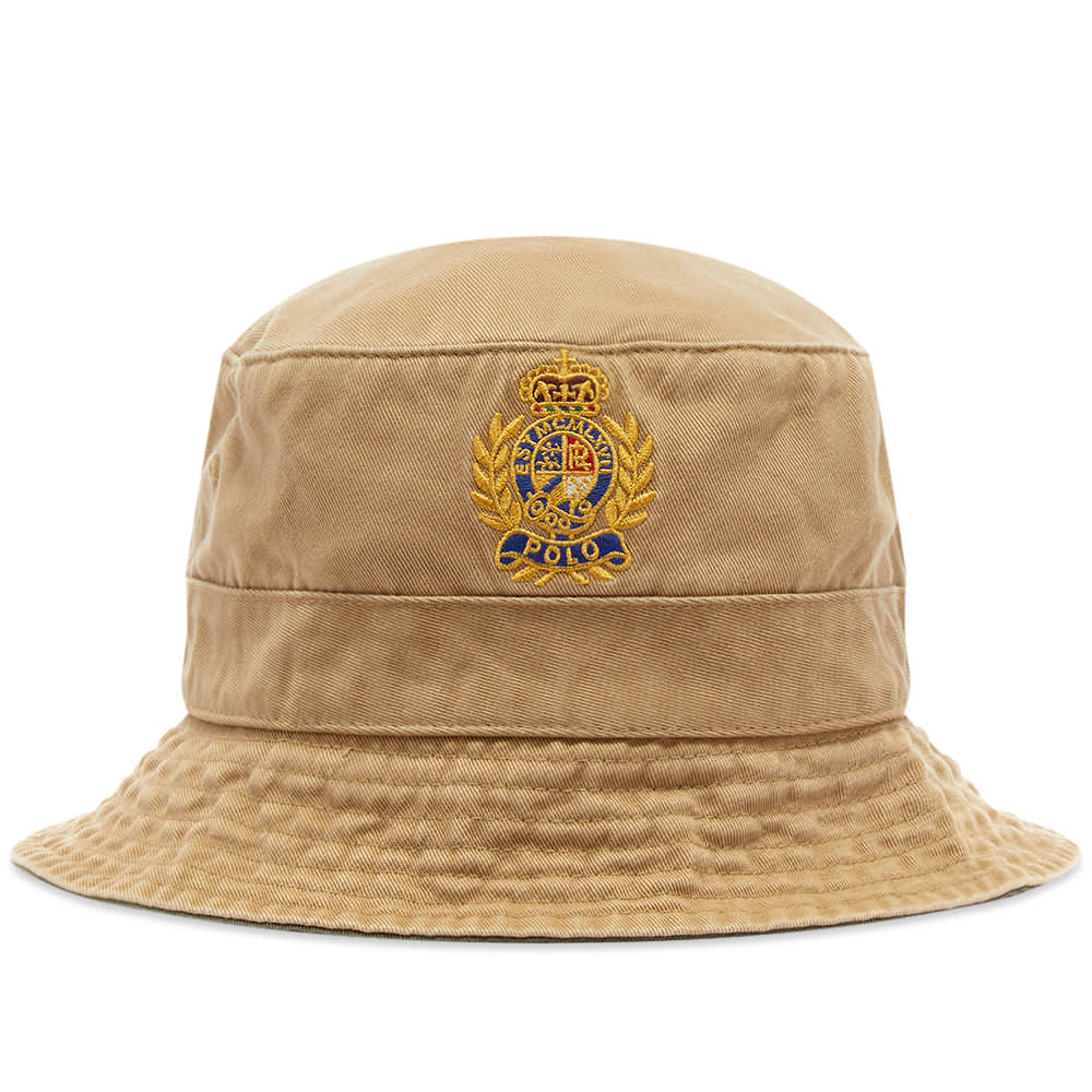 Very Goods Polo Ralph Lauren Crest Logo Bucket Hat Luxury Tan END