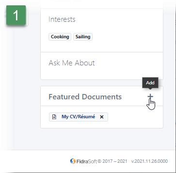 TeamFolio focused screenshot - adding featured document 1