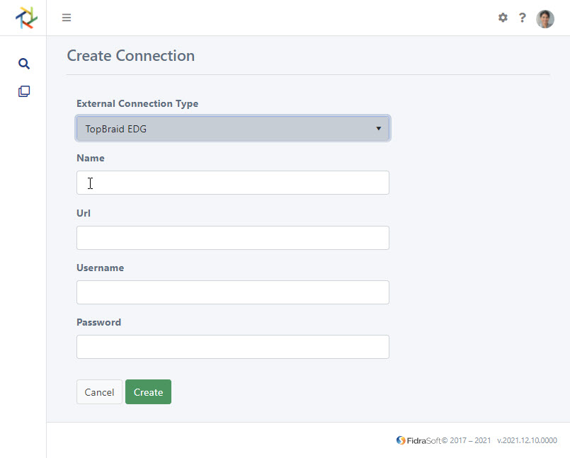 TeamFolio screenshot - select connection type