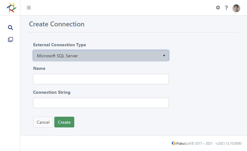 TeamFolio screenshot - select connection type
