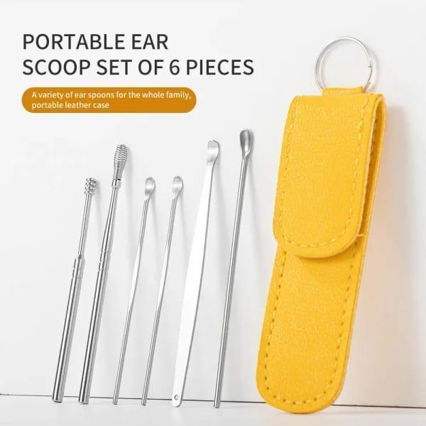 Portable Ear Cleaning Tool Set of 6 Stainless Steel