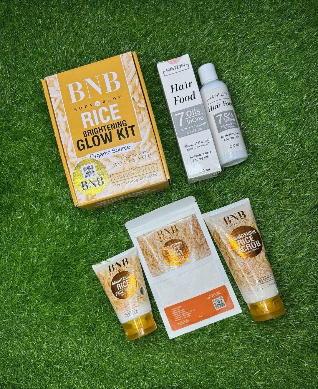 7 in 1 Rice Glow Kit for Skin & Hair