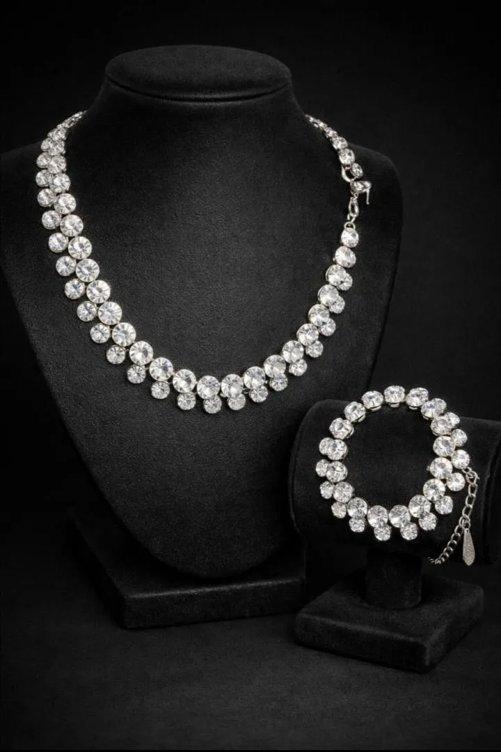 Pearl Necklace Set for Women Elegant Silver Jewelry