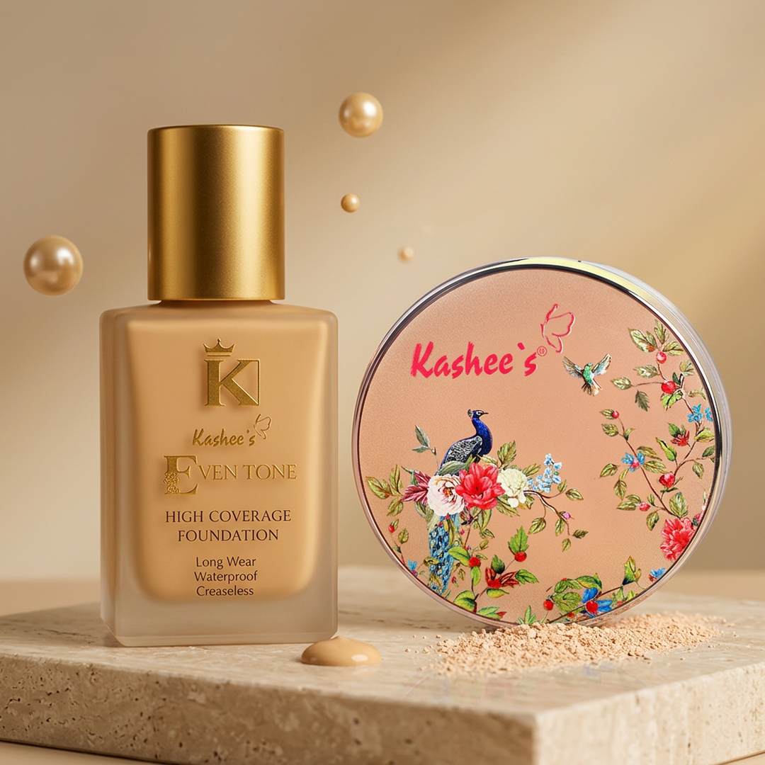 Kashees High Coverage Foundation & Powder Set
