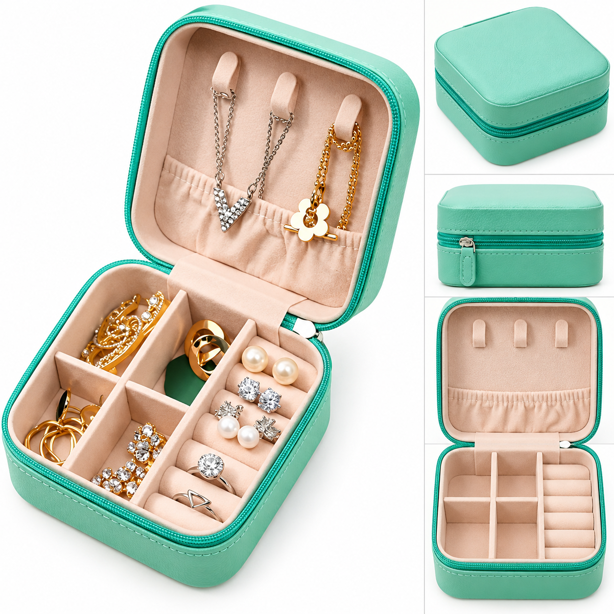 Jewelry Box for Women Mint Green Storage Set