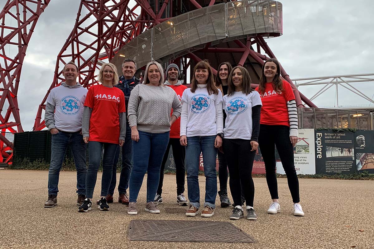 Fieldfisher and 12KBW abseiling from the ArcelorMittal Orbit in Stratford, London