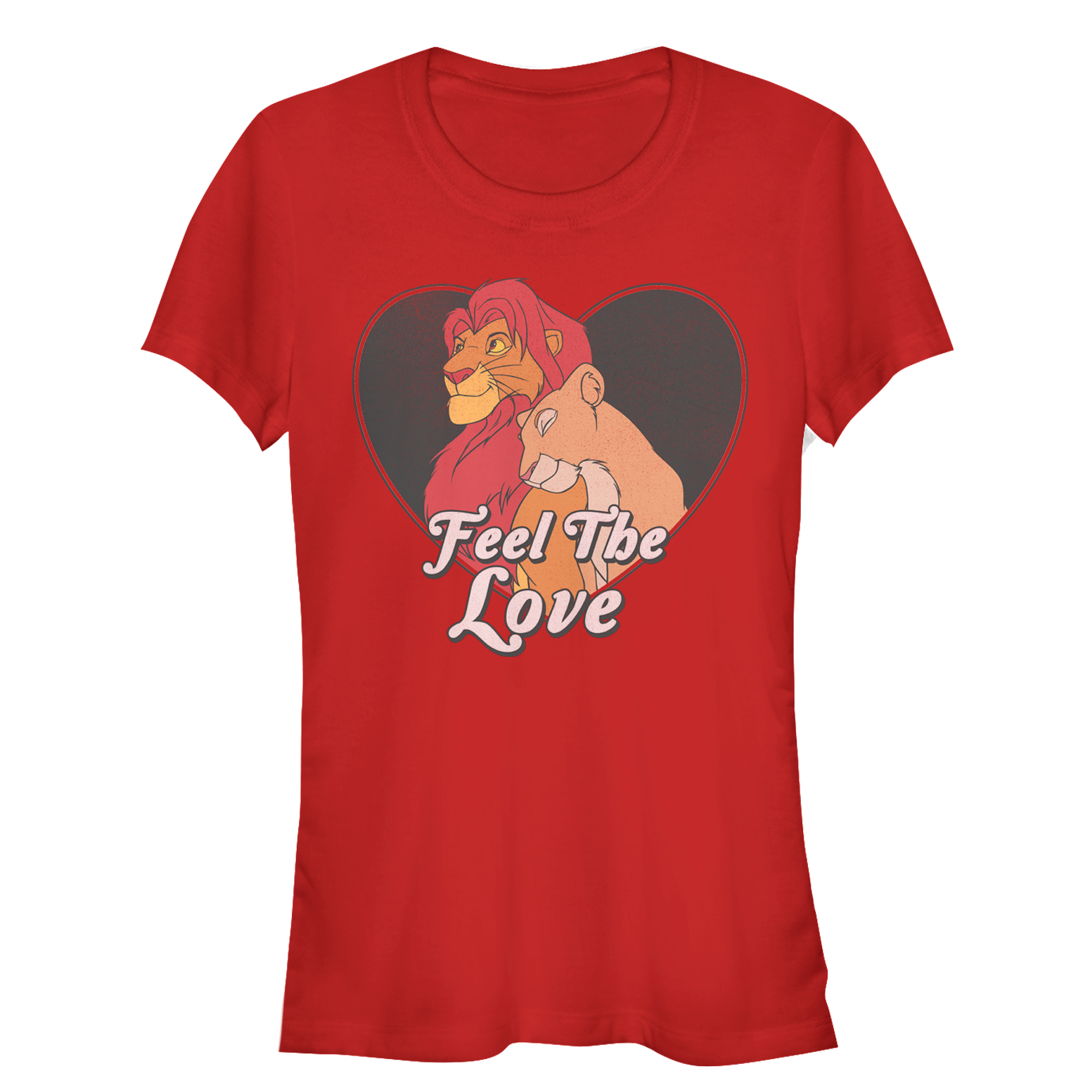 Junior's Lion King Simba and Nala Valentine Feel the Love T-Shirt