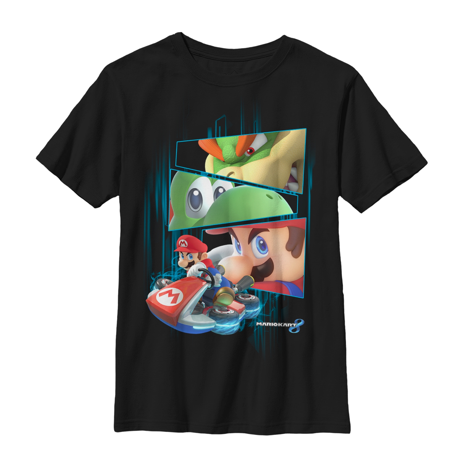 Nintendo Boy's Mario Kart Determination T Shirt Black L | eBay