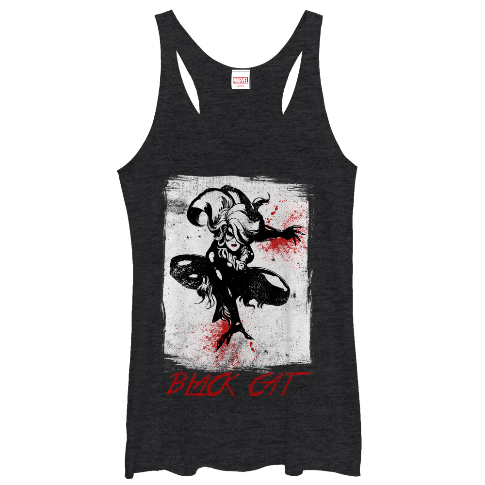 Download Marvel Women's Black Cat Racerback Tank Top Black Heather ...