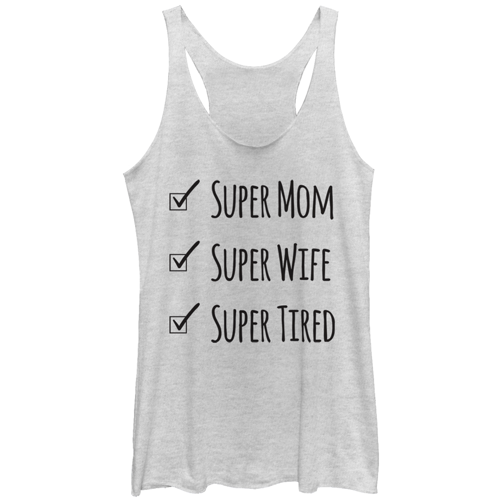 Download CHIN UP Women's Super Mom Super Tired Racerback Tank Top ...