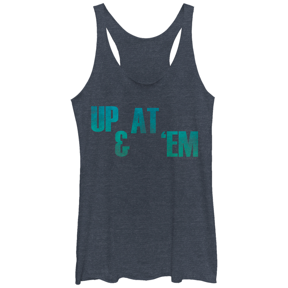 Download CHIN UP Women's Get Up and At Em Racerback Tank Top Navy ...