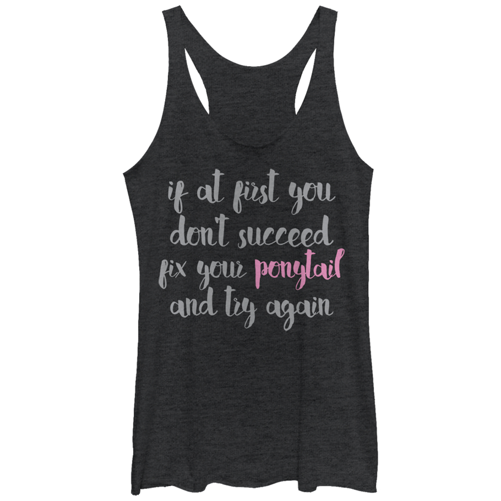 Download CHIN UP Women's Fix Your Ponytail Racerback Tank Top Black ...