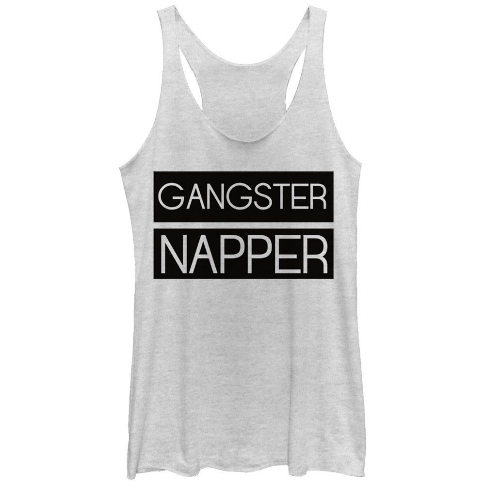 Download CHIN UP Women's Gangster Napper Racerback Tank Top White ...