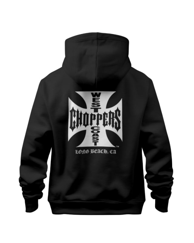 sudadera negra con capucha, diseño gráfico en la espalda, estilo urbano y moderno
