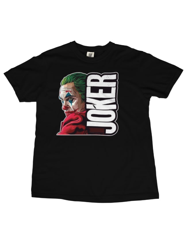 Camiseta negra de algodón 100% con diseño exclusivo del Joker en colores vibrantes
