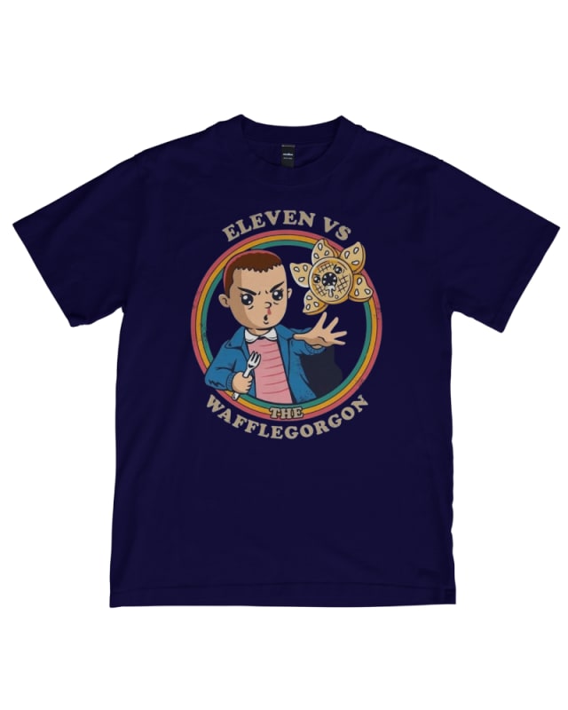 Camiseta azul marino de algodón con estampado de Eleven de Stranger Things