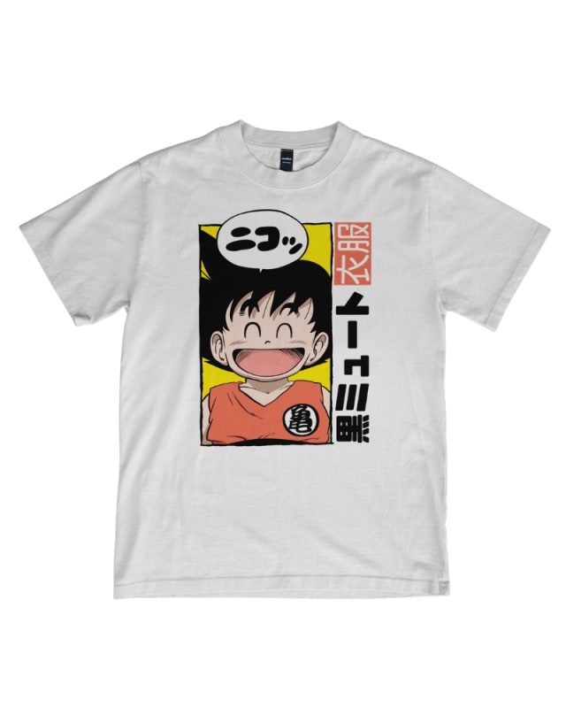 Camiseta blanca de algodón 100% con estampado de Dragon Ball Z y diseño colorido