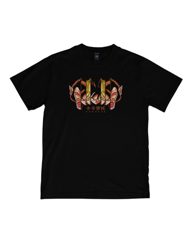 Camiseta negra de algodón 100% con diseño de Dragon Ball Z en el frente