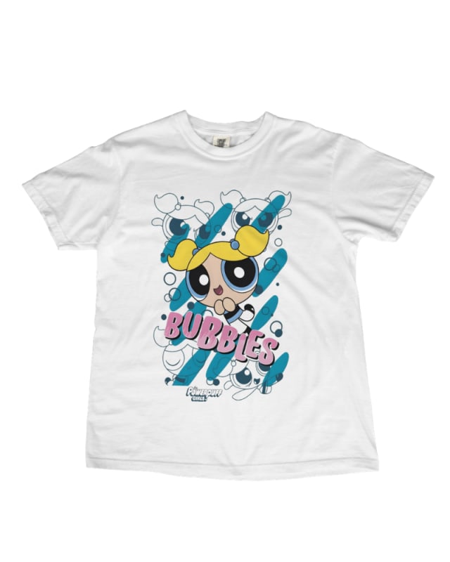 Camiseta blanca de algodón con estampado de Burbuja de las Chicas Superpoderosas