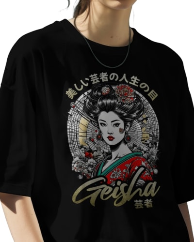 Camiseta oversize diseño japonés algodón 100%