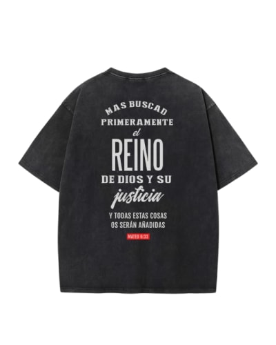 Camiseta oversize prelavada cristiana , algodón 100%