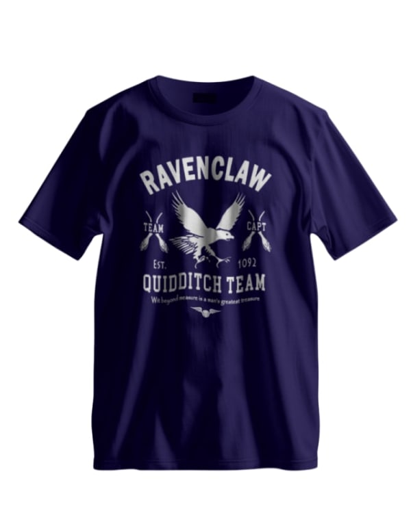 Camiseta unisex azul marino de algodón con diseño de Quidditch Ravenclaw