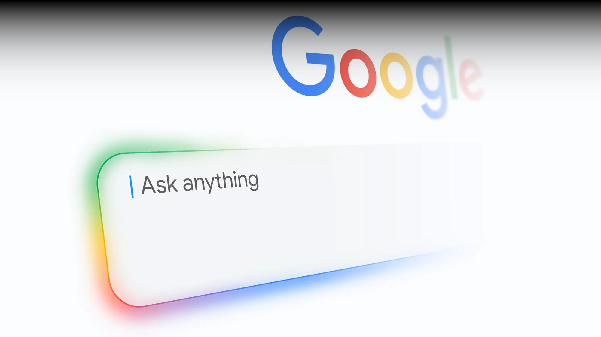 Caixa de busca do Google com a frase Ask anything