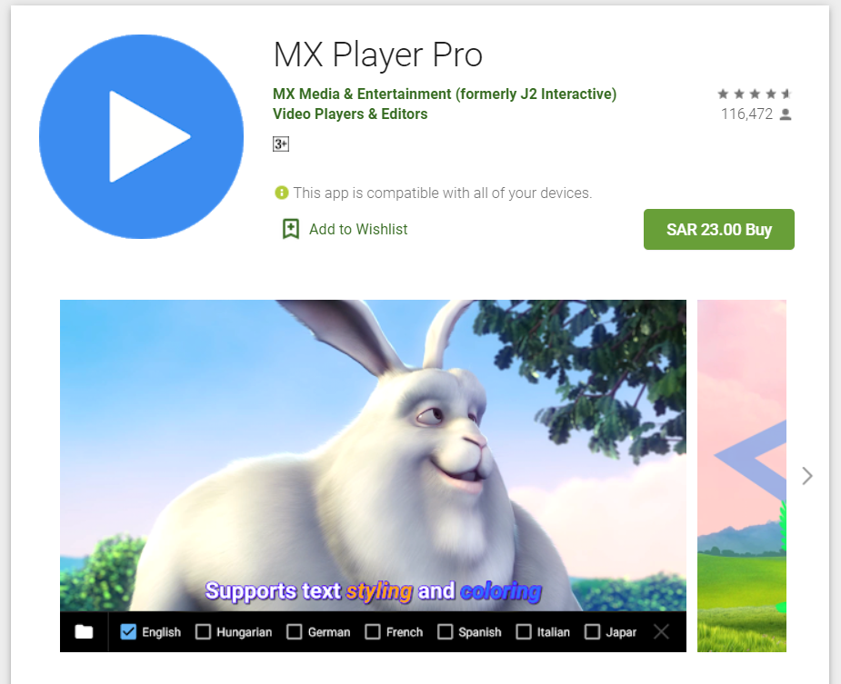 MX Player pro activated 